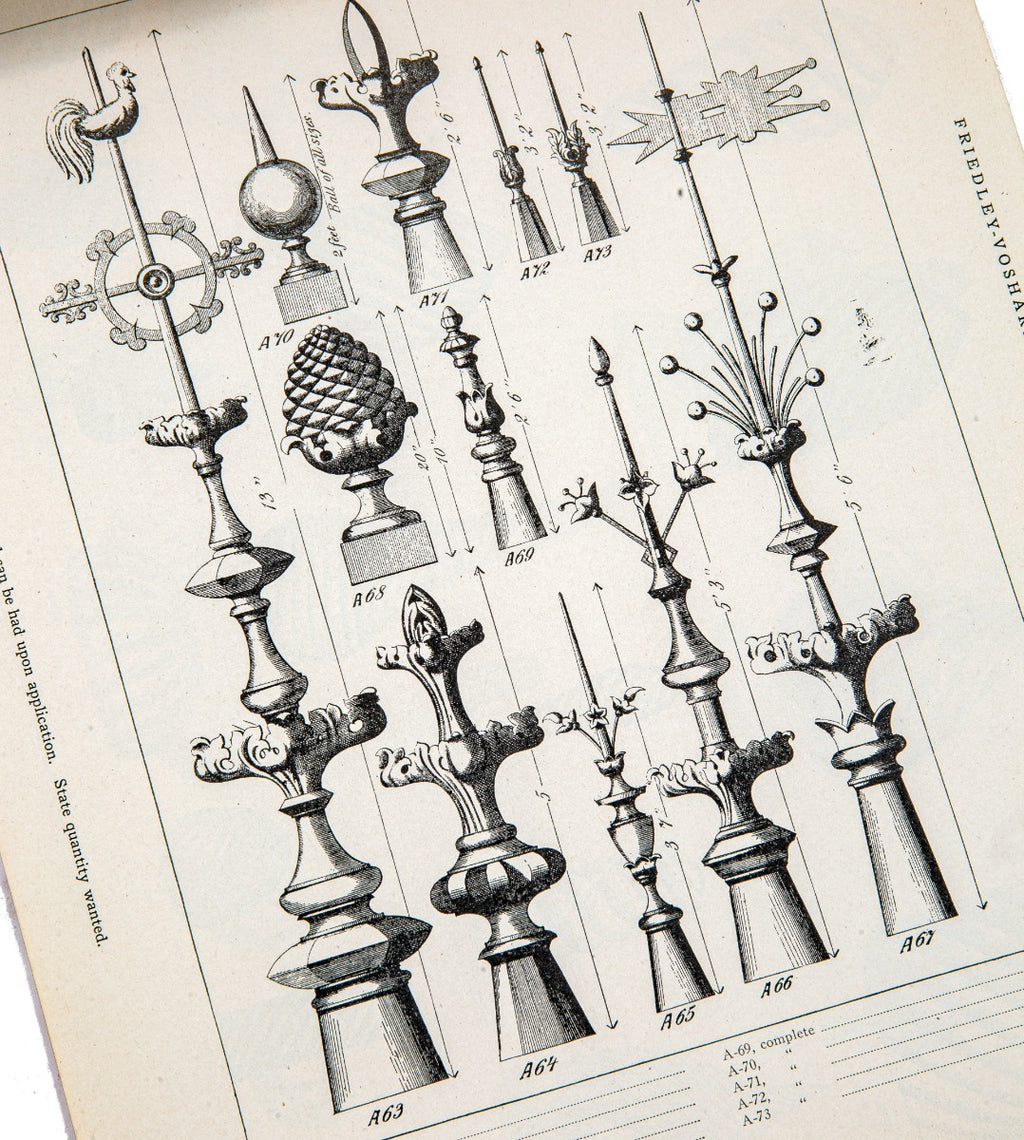 rare early 20th century original and intact profusely illustrated chicago-based friedley-voshardt ornamental metal catalog