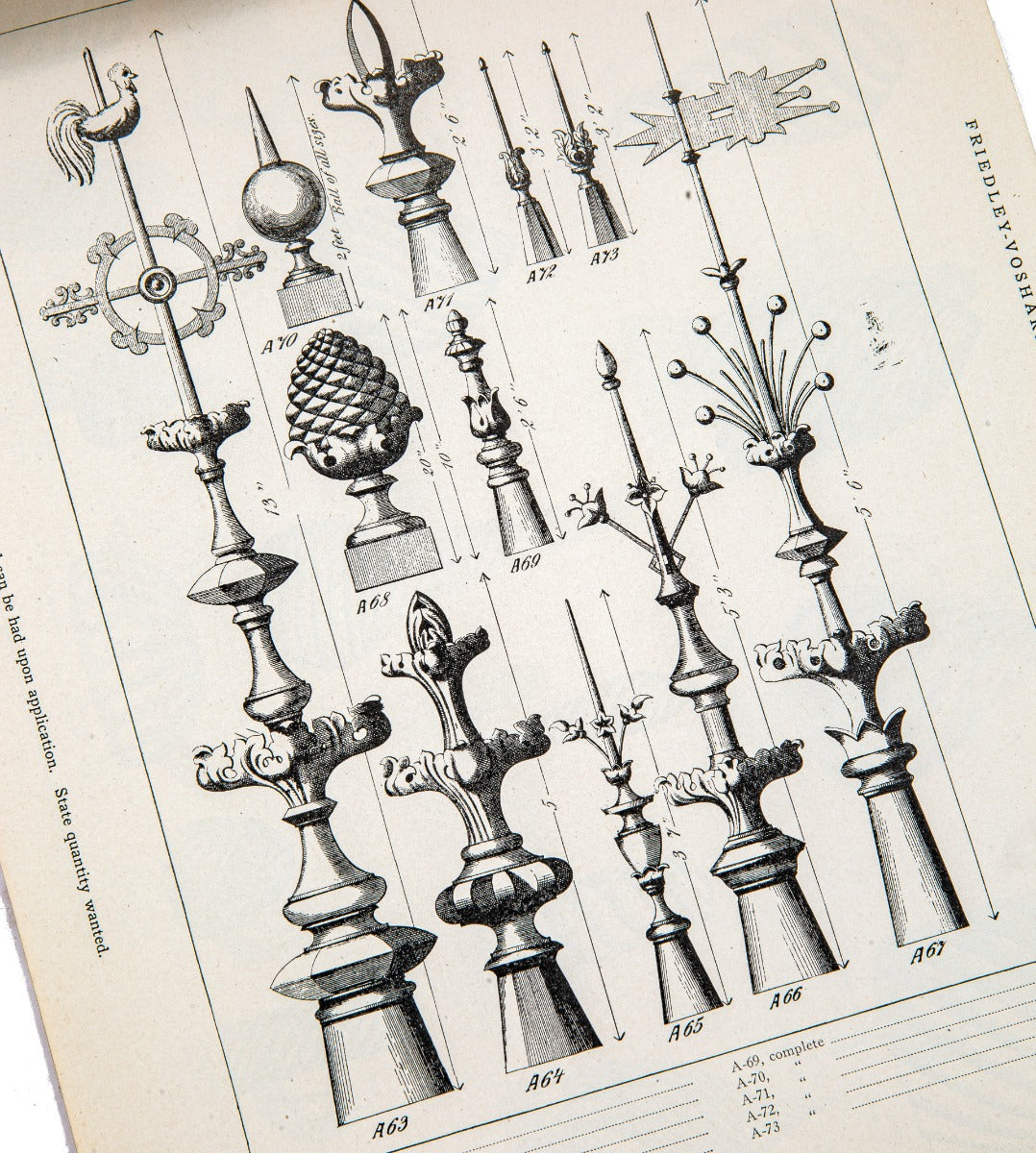 rare early 20th century original and intact profusely illustrated chicago-based friedley-voshardt ornamental metal catalog