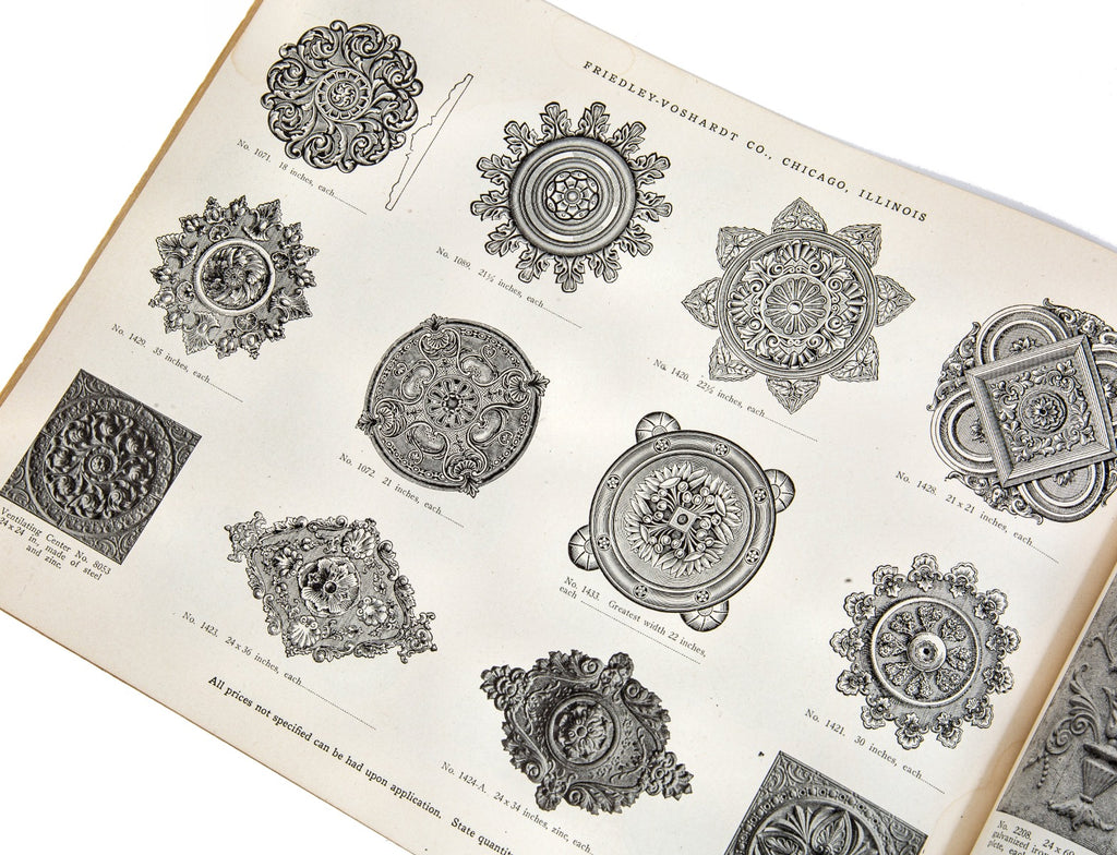 rare early 20th century original and intact profusely illustrated chicago-based friedley-voshardt ornamental metal catalog