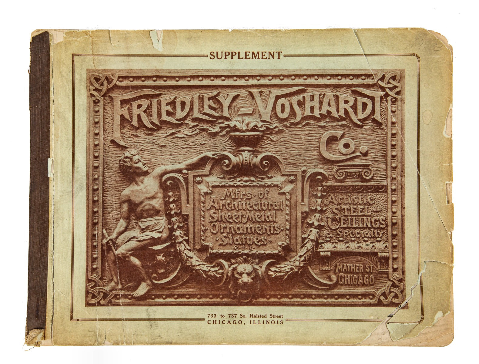 rare early 20th century original profusely illustrated chicago-based friedley-voshardt ornamental metal catalog