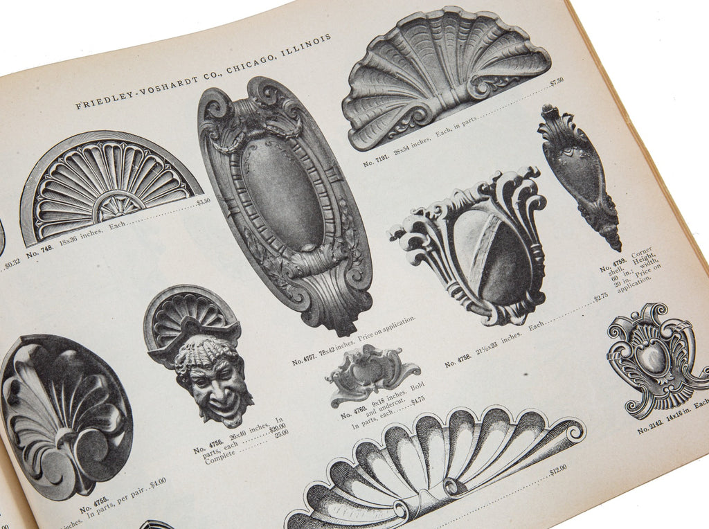rare early 20th century original profusely illustrated chicago-based friedley-voshardt ornamental metal catalog