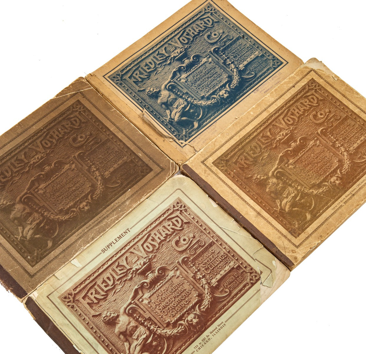 rare early 20th century original profusely illustrated chicago-based friedley-voshardt ornamental metal catalog