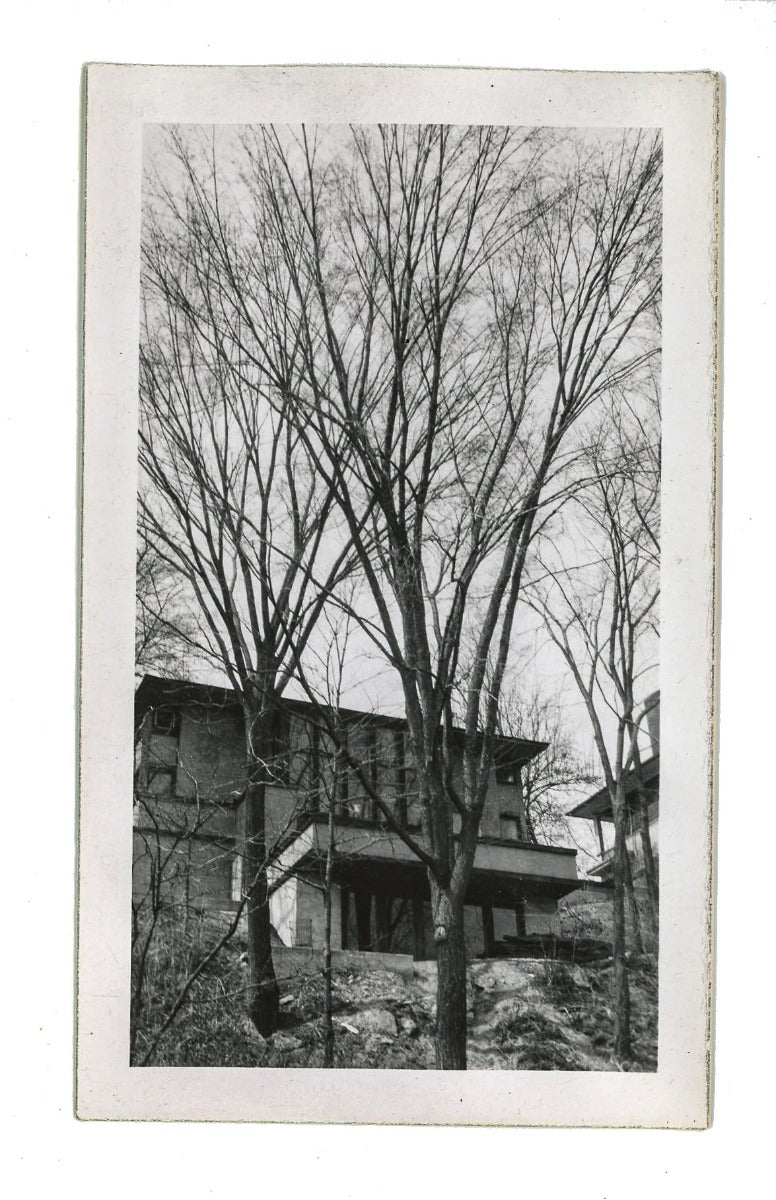 original 1930s amateur snapshots or photographs of frank lloyd wright's thomas p. hardy house located in racine, wisc.