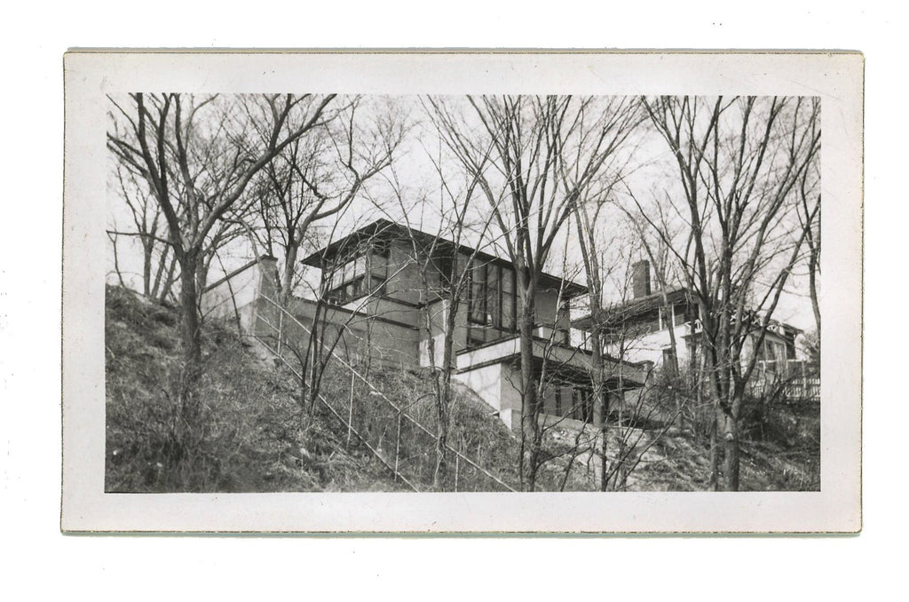 original 1930s amateur snapshots or photographs of frank lloyd wright's thomas p. hardy house located in racine, wisc.