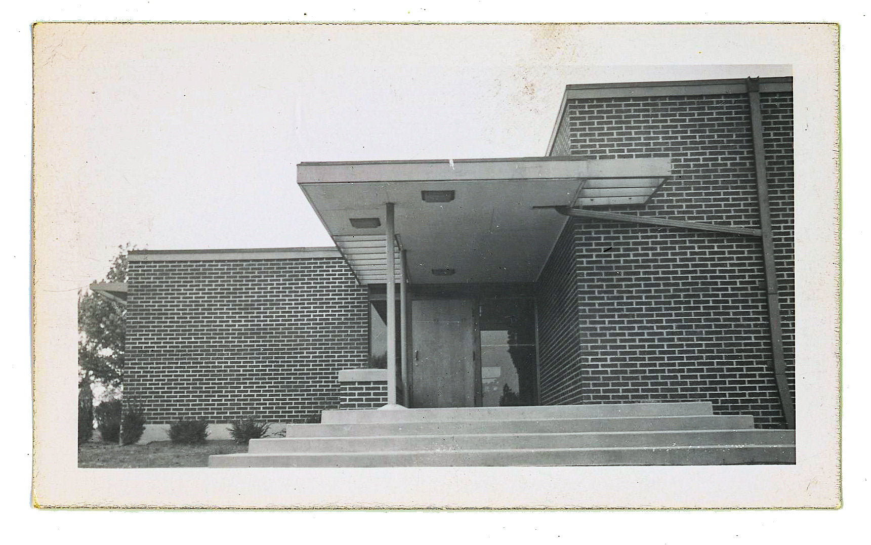 group of three original 1930s amatuer snapshots or photos of frank lloyd wright's johnson wax building complex under construction