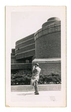 group of three original 1930s amatuer snapshots or photos of frank lloyd wright's johnson wax building complex under construction
