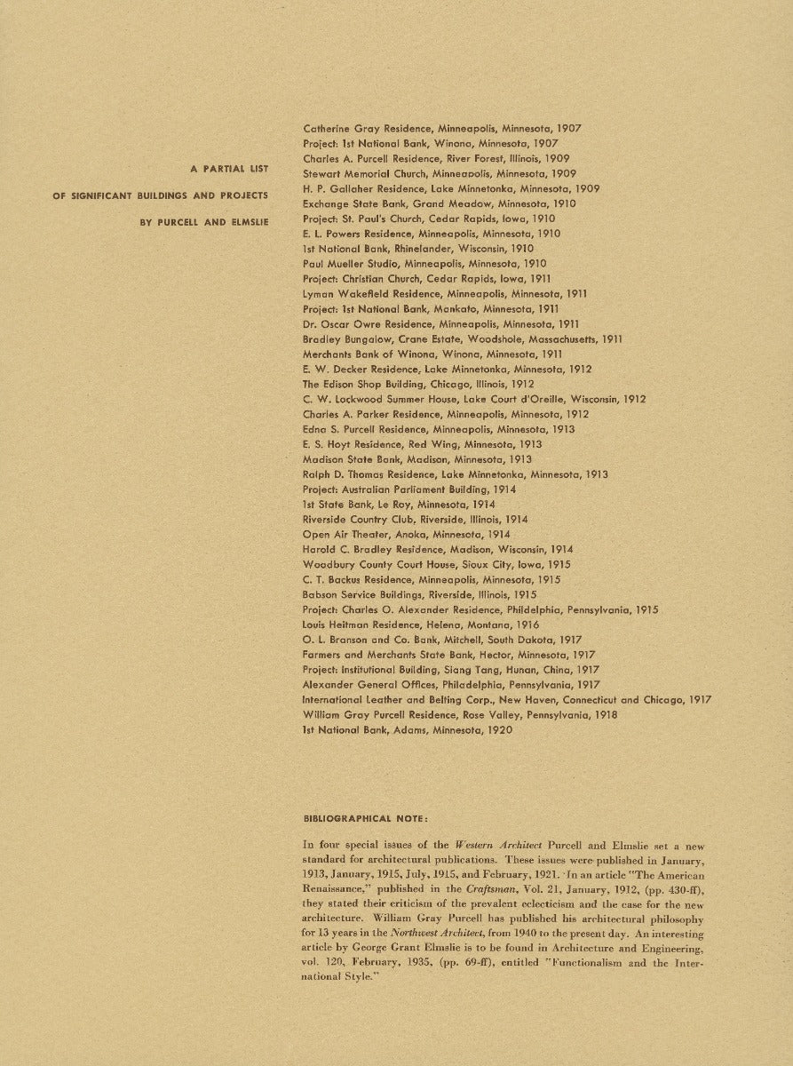 hard to find purcell and elmslie illustrated program for 1953 exhibit at minneapolis walker center