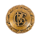 original holabird and roche-designed old colony buildng monogrammed interior office doorknob with laurel wreath border