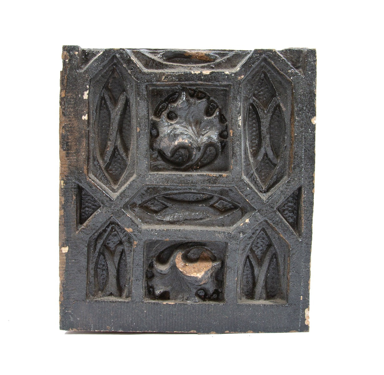 1892 single-sided ornamental terra cotta window surround panel salvaged from adler and sullivan's garrick theater