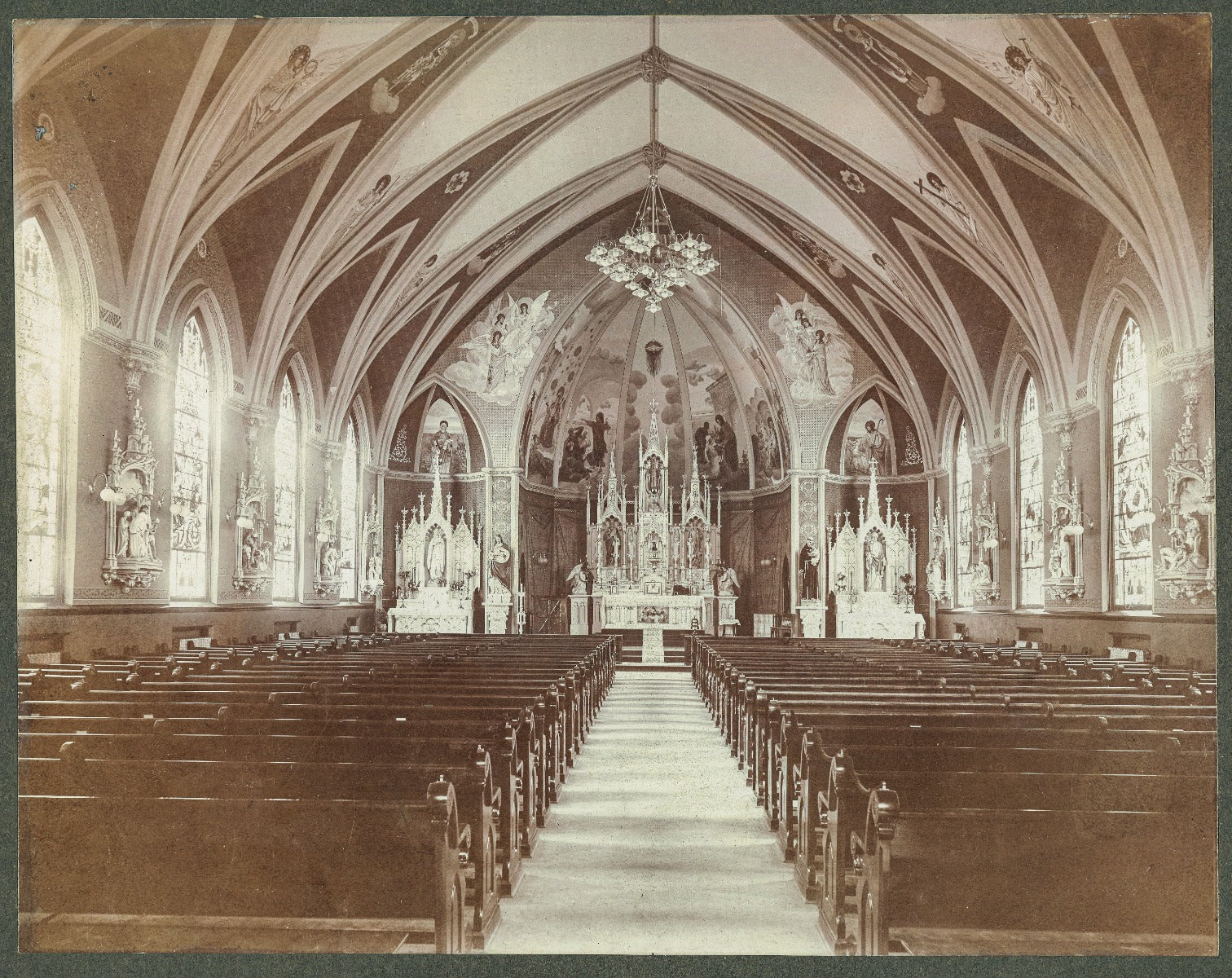 rare original oversized and mounted odin j. oyen silver gelatin print of st. mary's chruch, billings, montana