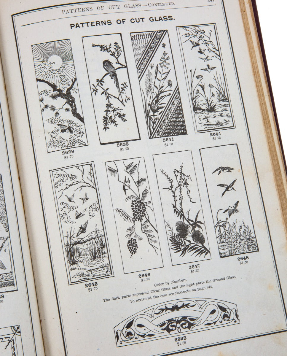 highly detailed c. 1892 huttig sash and door company "book of designs" containing exterior and interior architectural designs