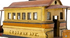 rare 19th century original hand-painted american folkart trolley or street car by o.r. jones