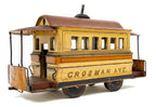 rare 19th century original hand-painted american folkart trolley or street car by o.r. jones