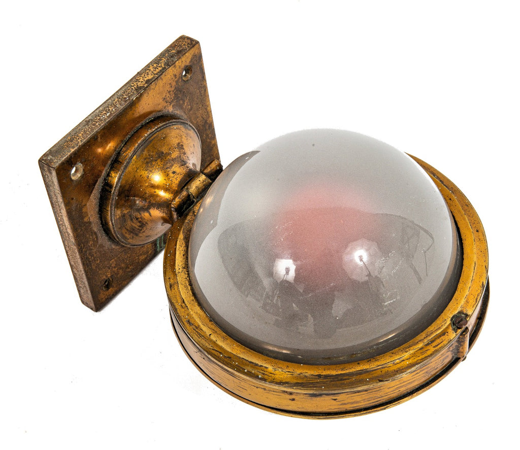original william drummond-designed heavy cast brass rookery building elevator light with frosted glass globes