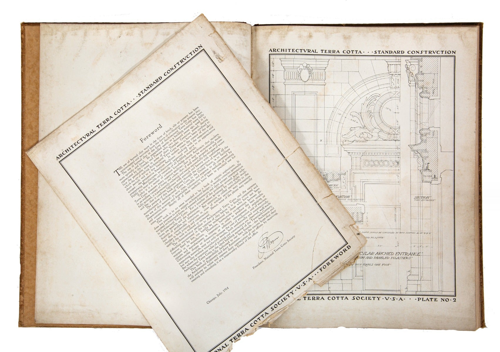 first edition 1914 architectural standard construction book by national terra cotta society