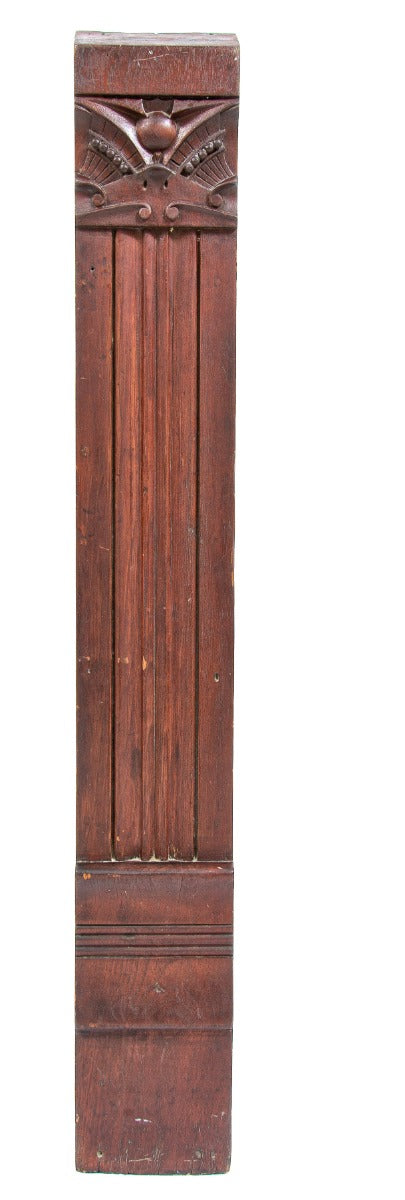 museum-quality 1881 john edelmann-designed carved mahogany wood levi strauss house plinth block