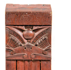 museum-quality 1881 john edelmann-designed carved mahogany wood levi strauss house plinth block