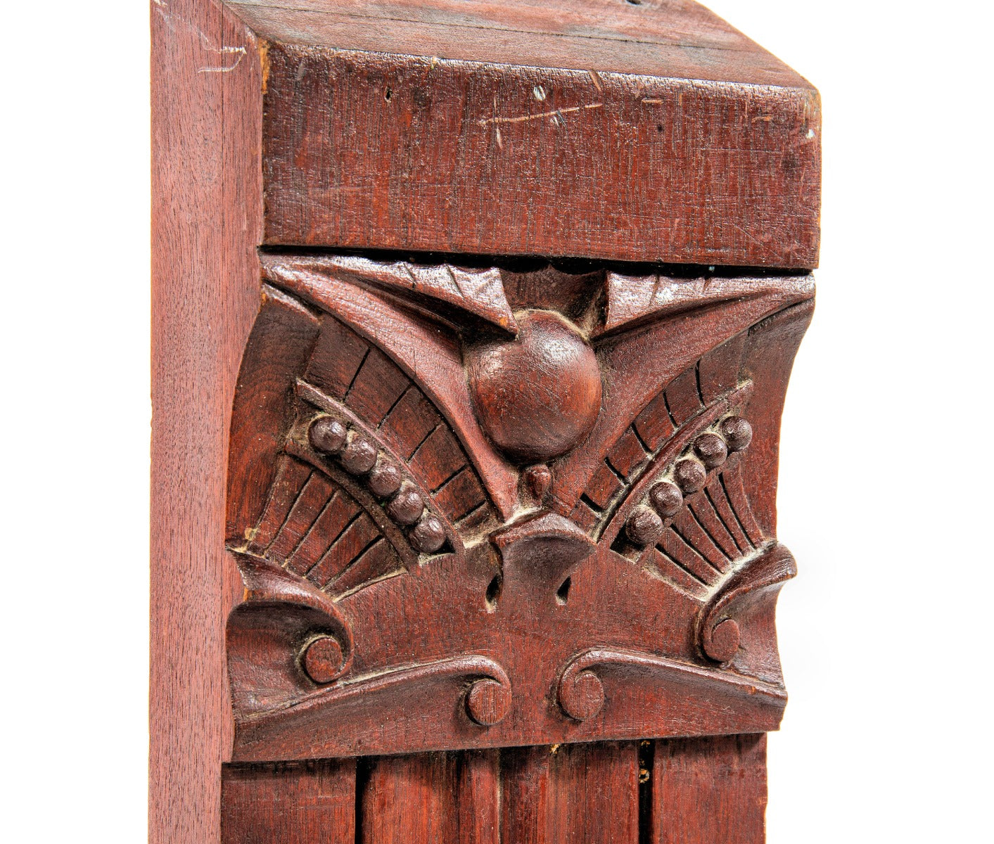 museum-quality 1881 john edelmann-designed carved mahogany wood levi strauss house plinth block