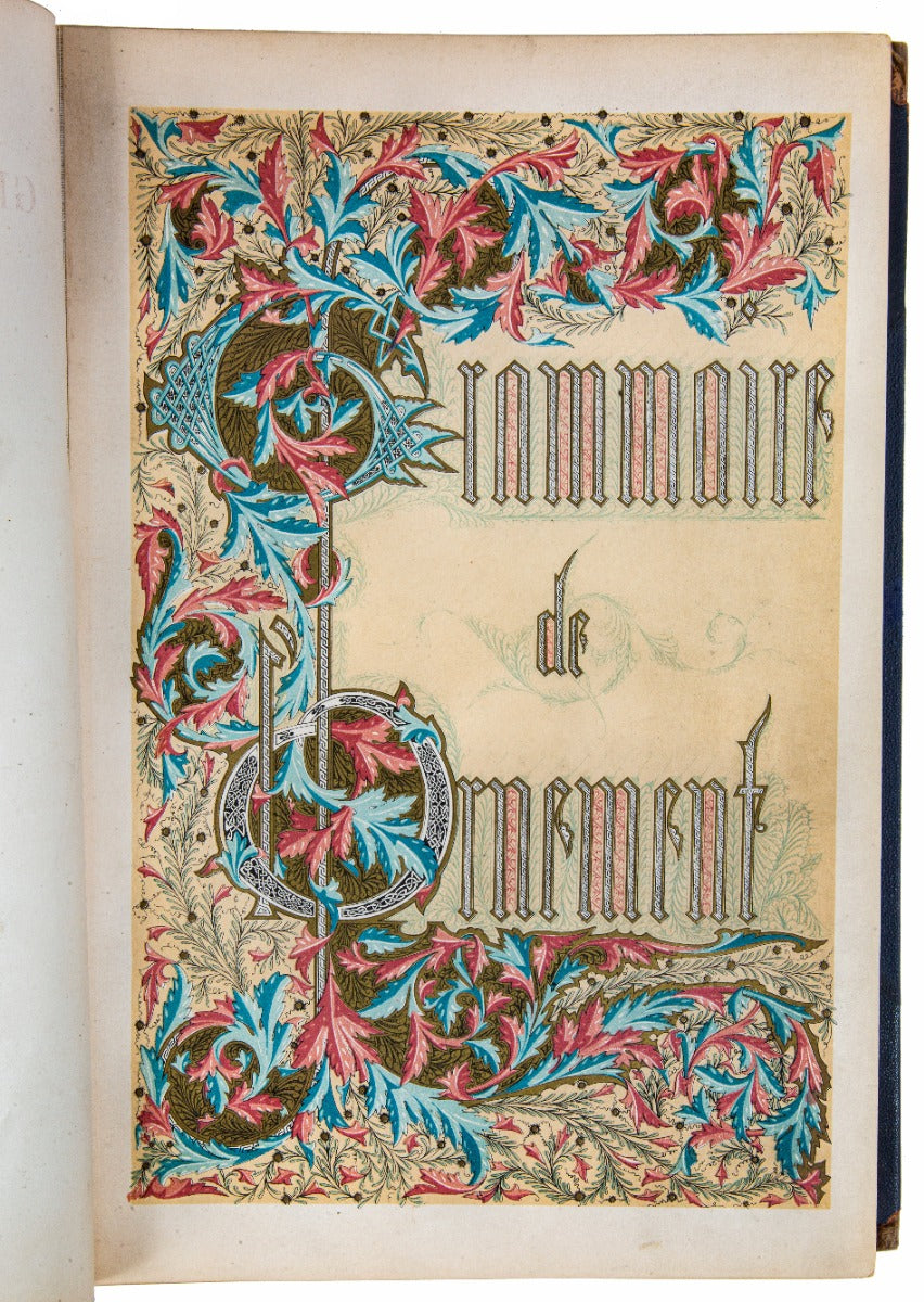 exceedingly rare intact first edition of owen jones grammar of ornament, day and sons, lithographers to the queen,  london