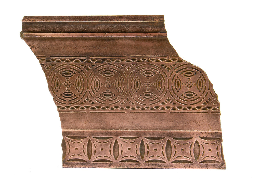 original 1894 louis h. sullivan-designed copper-plated cast iron chicago stock exchange staircase riser fragment by winslow brothers