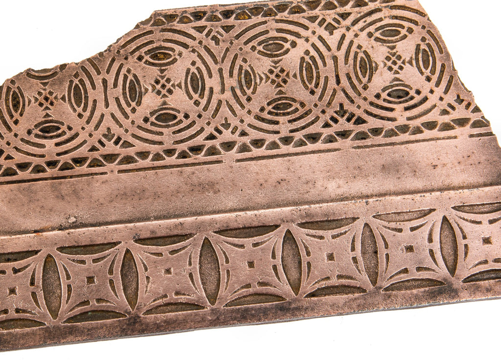 original louis h. sullivan-designed ornamental copper-plated cast iron chicago stock exchange staircase riser fragment