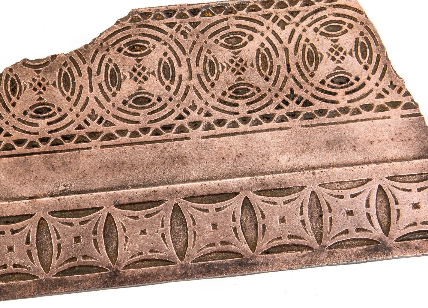 original louis h. sullivan-designed ornamental copper-plated cast iron chicago stock exchange staircase riser fragment