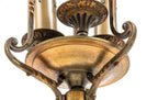 lightly cleaned and rewired 1930s american depression-era residential three-light pendant with electric candles