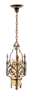 rewired hard to find all original american depression-era salvaged chicago beardslee pendant light with cylindrical glass shade