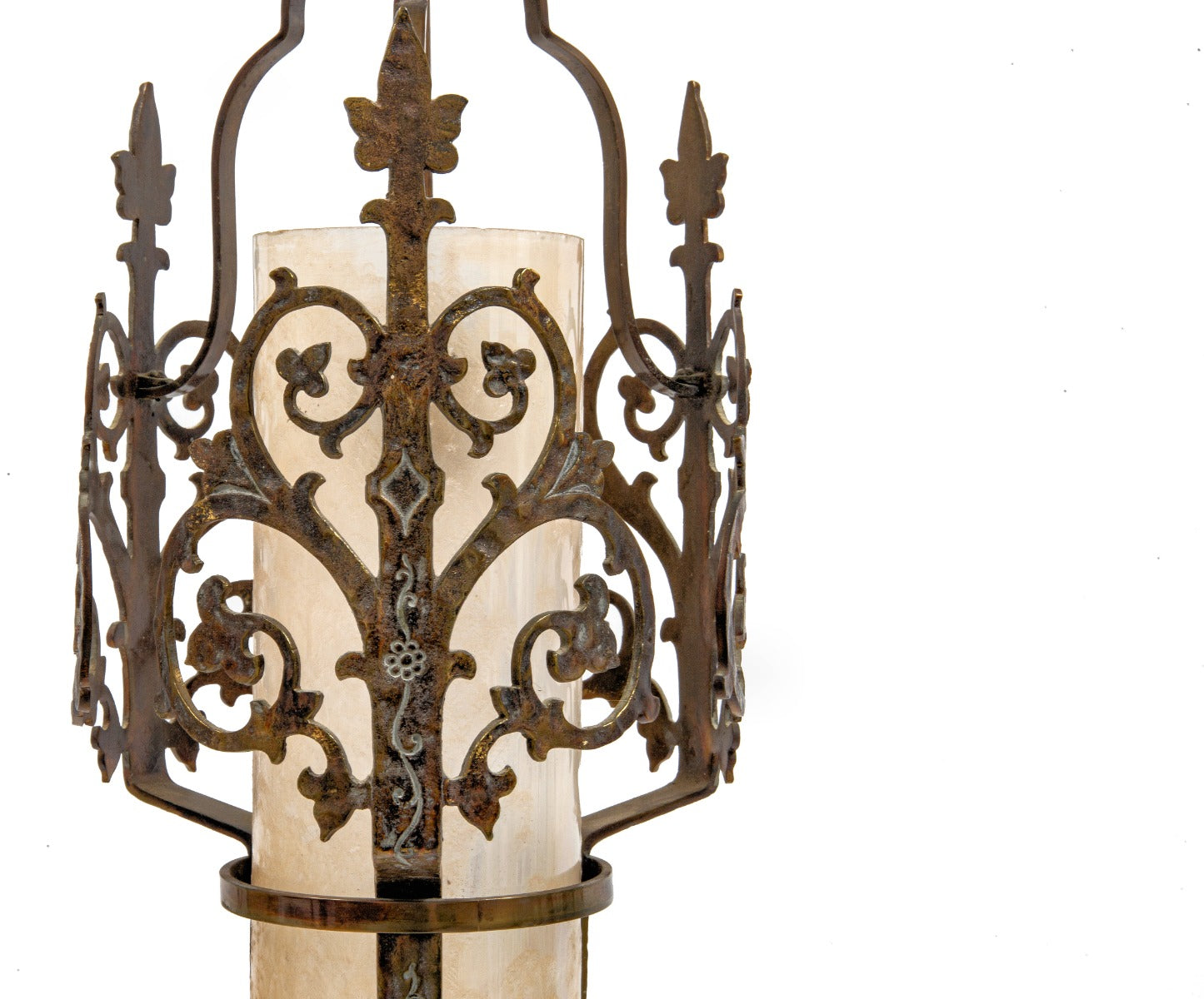 rewired hard to find all original american depression-era salvaged chicago beardslee pendant light with cylindrical glass shade