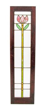 original 1915-20 art nouveau style salvaged chicago interior cabinet door with leaded glass window