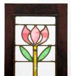 original 1915-20 art nouveau style salvaged chicago interior cabinet door with leaded glass window