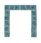 all original late 19th century hard to find maw and company salvaged chicago residential majolica-glazed fireplace tile surround