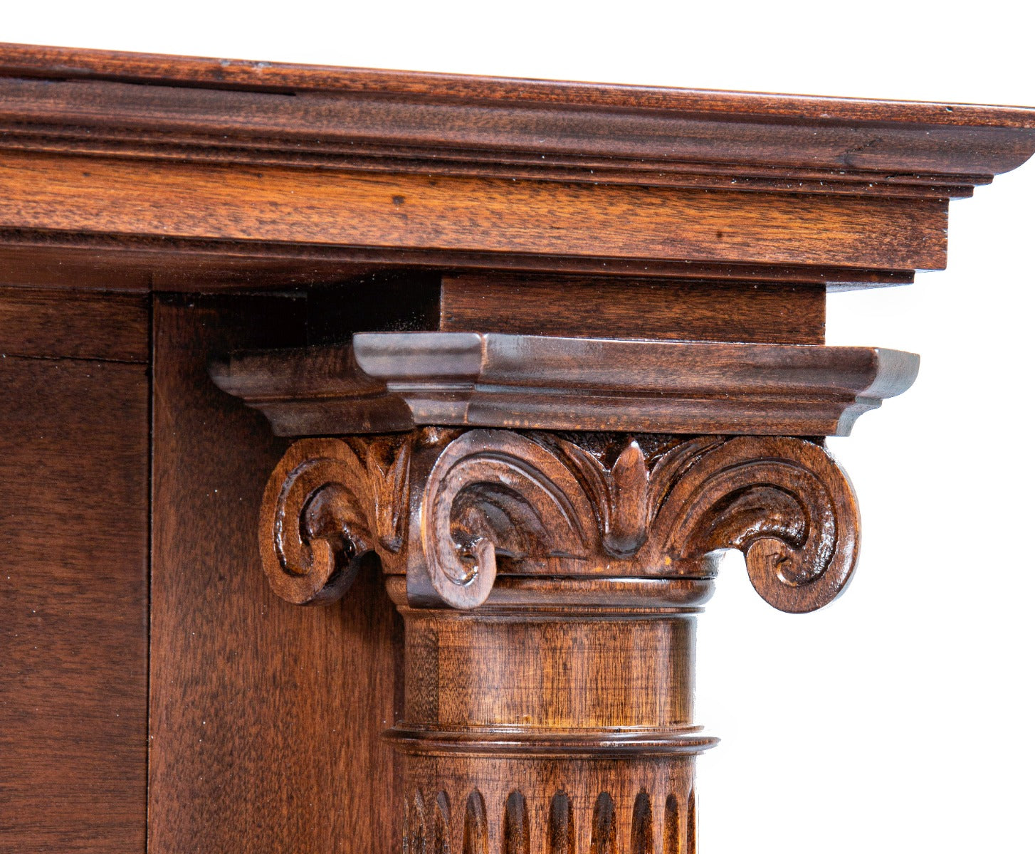 highly desirable thoroughly refinished 19th century antique american stained birch wood salvaged chicago fireplace mantel