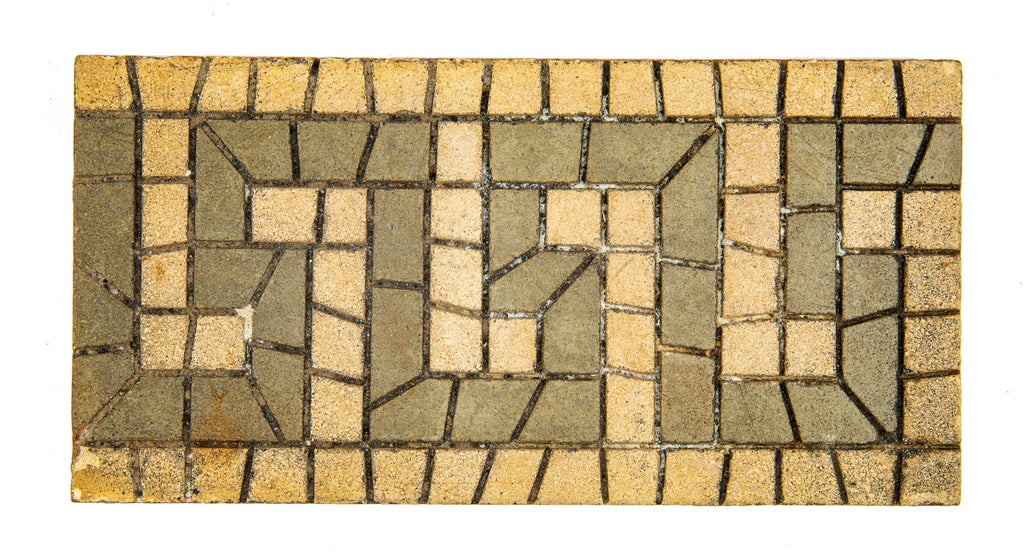 original 19th century mosaic 3 x 6 inch lobby floor border tile salvaged from theodore link's st. louis union station