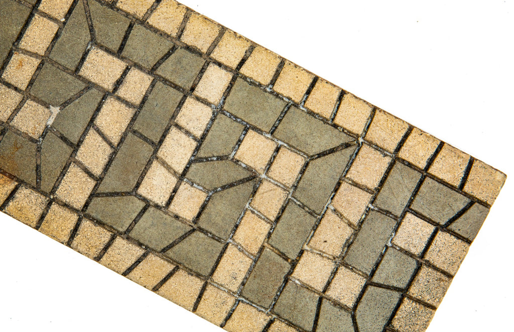 original 19th century mosaic 3 x 6 inch lobby floor border tile salvaged from theodore link's st. louis union station
