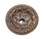 original early 1880s john edelmann-designed ornamental cast iron exterior higgie building tie-rod rosette