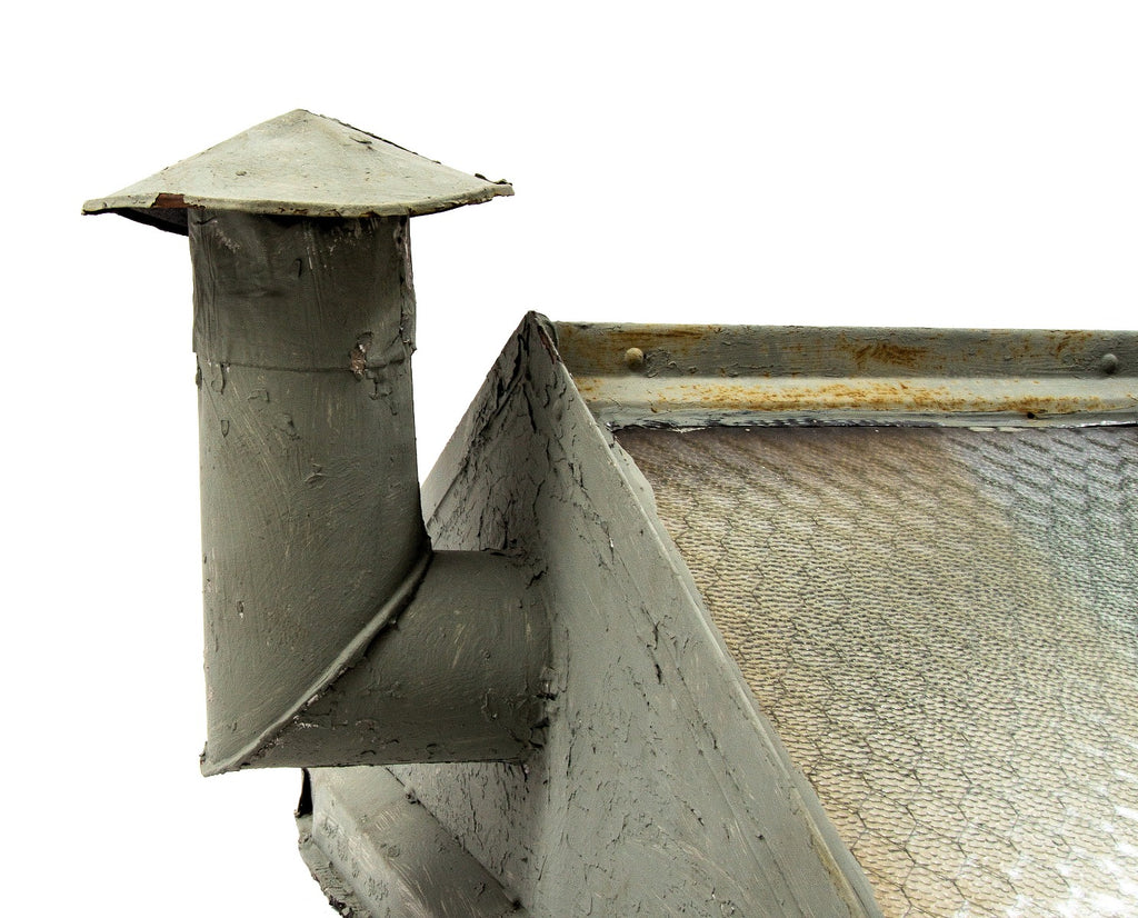 one of three original early 20th century antique american industrial salvaged chicago factory skylight with chicken wire glass