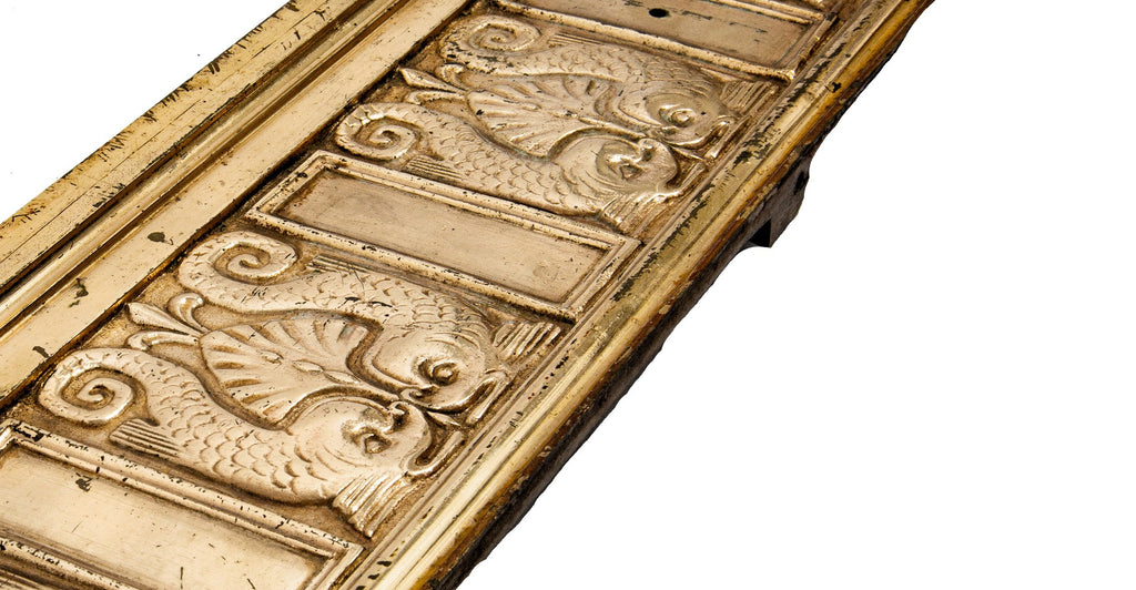 oversized museum-quality 1896 ornamental cast bronze d.h. burnham company fisher building elevator header designed by charles b. atwood