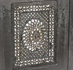 well-executed original and intact 19th century ornamental cast iron interior residential fireplace summer cover and surround