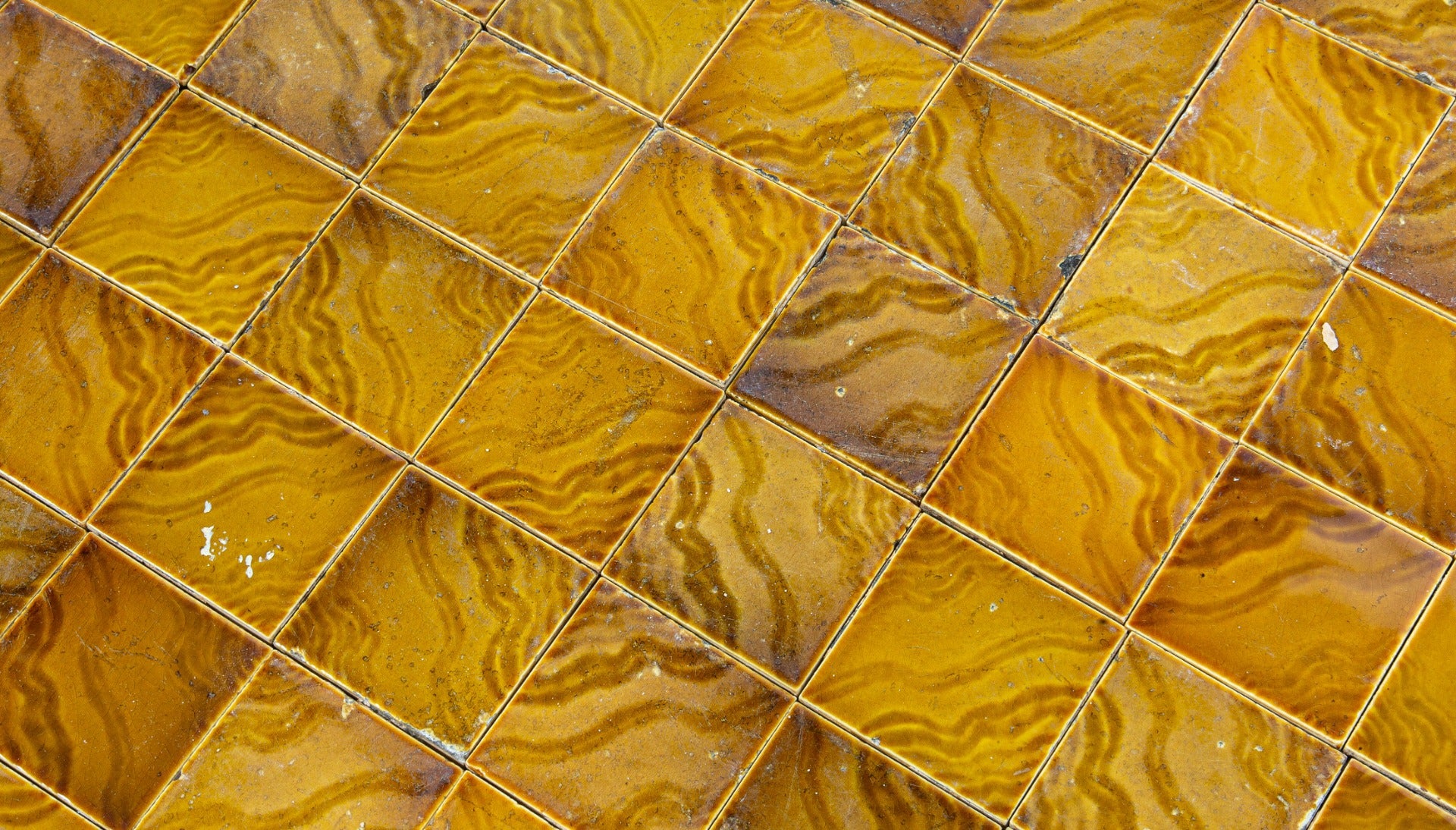 sizeable group of all original 1880s matching 3 x 3 inch salvaged chicago interior residential majolica tiles