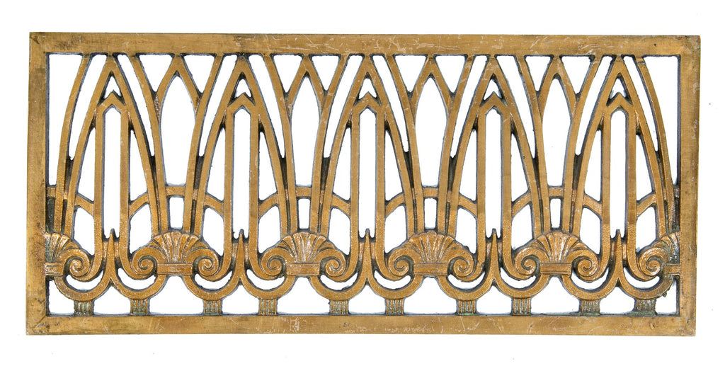 museum-quality original 1929 ornamental cast bronze holabird and root palmolive building lobby elevator door grille