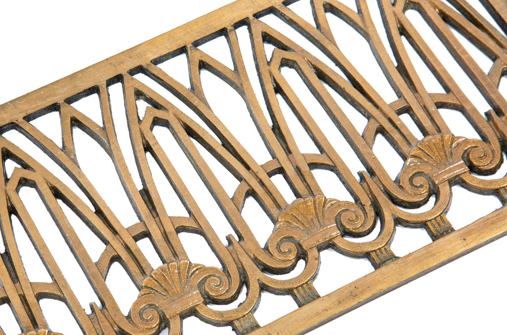 museum-quality original 1929 ornamental cast bronze holabird and root palmolive building lobby elevator door grille