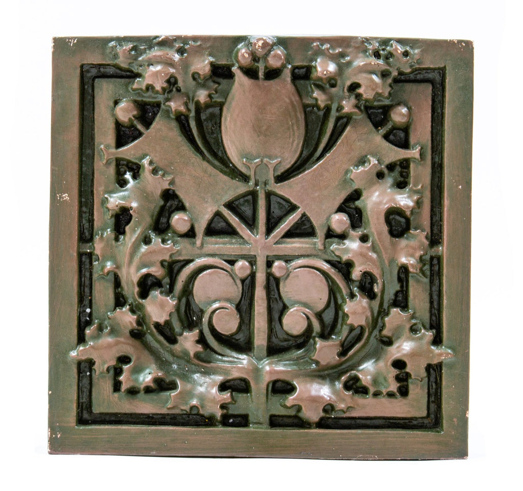 faithfully reproduced polychrome enameled plaster recast of a terra cotta panel adorning the exterior of louis h. sullivan's 1914 purdue state bank