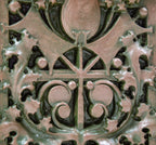 faithfully reproduced polychrome enameled plaster recast of a terra cotta panel adorning the exterior of louis h. sullivan's 1914 purdue state bank