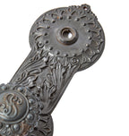 original john wellborn root-designed ornamental cast iron doorknob and matching backplate from the society for savings building
