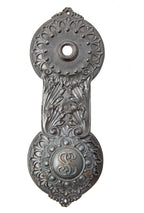 original john wellborn root-designed ornamental cast iron doorknob and matching backplate from the society for savings building
