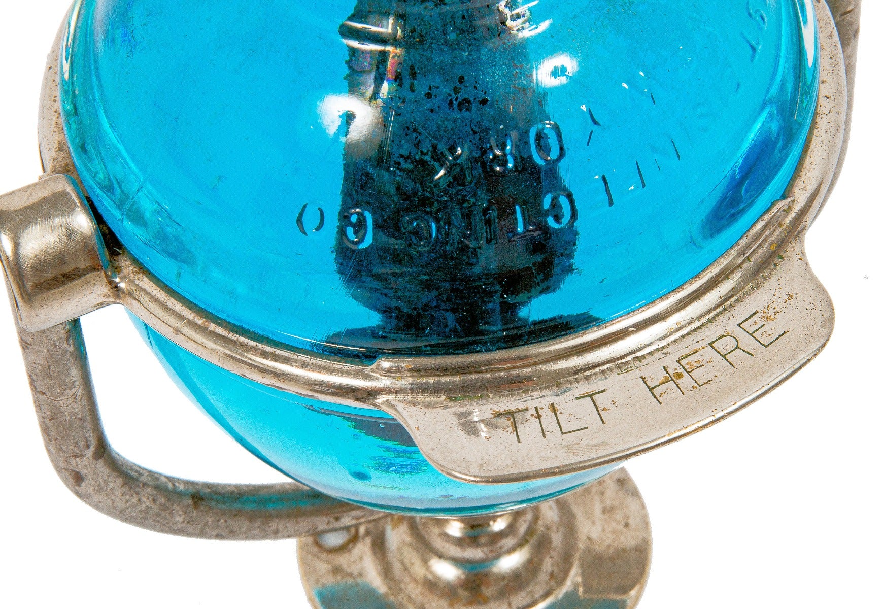 all original and intact early 20th century new york city penn station interior lavatory wall-mount nickel-plated beau brummel glass orb tilting soap dispenser