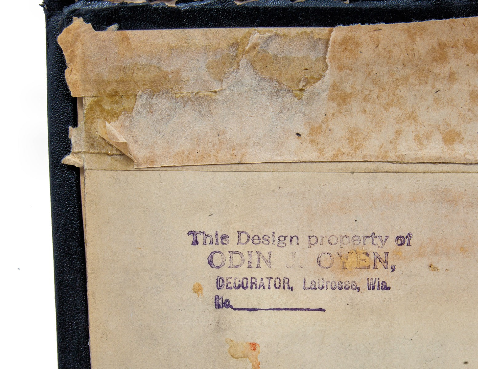 original early 20th century signed odin j. oyen watercolor rendering for a north dakota courthouse building with intact mat frame