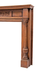 late 1890s original darkly varnished oak wood salvaged chicago interior residential fireplace half mantel