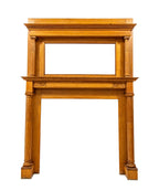 carefully refinished 19th century solid quartered oak wood salvaged chicago full fireplace mantel with original beveled edge mirror